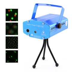 Святковий Лазерний проектор Диско Лазер 4 в 1 Mini Laser Stage Lighting синій