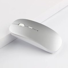 Безпровідна мишка Aple style Silver 2.4 + bluetooth вбудований акумулятор