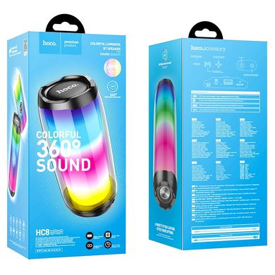 Портативная Bluetooth-колонка HOCO HC8 Pulsating colorful luminous wireless speaker Чёрная