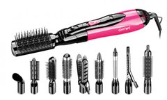 Набор для укладки волос фен-щетка стайлер Gemei Gm-4835 10в1 Розовый