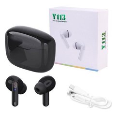 Беспроводные bluetooth-наушники Y113 с кейсом, black