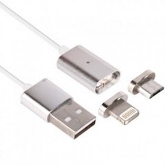 Магнітний кабель 2в1 для Android і Iphone Magnetic micro USB - Iphone Cable