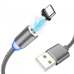 Магнитный кабель USB Type-C серый