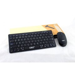 Беспроводная русская клавиатура mini и мышь keyboard UKC WI 1214 + приёмник Чёрная